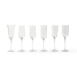 Bitossi Home Clear Set Of 6 Mixed Shapes Flutes