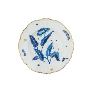 Bitossi Home Plate Fondo Floreale Blue