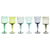 Bitossi Home Set 6 Goblets Adorned Stems Mixed Shapes