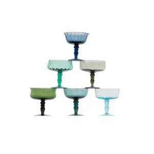 Bitossi Home Set 6 Goblets Assorted Shapes - Transparent Texture