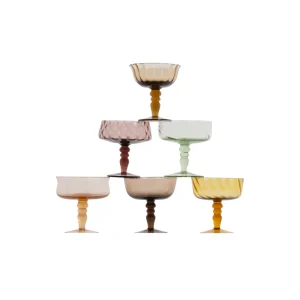Bitossi Home Set 6 Goblets Assorted Shapes - Transparent Texture