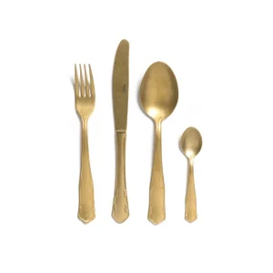 Bitossi Home Set 24 Pieces Cutlery Gold Matte Finish