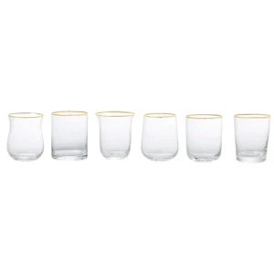 Bitossi Home Set 6 Tumbler Mixed Shapes Clear